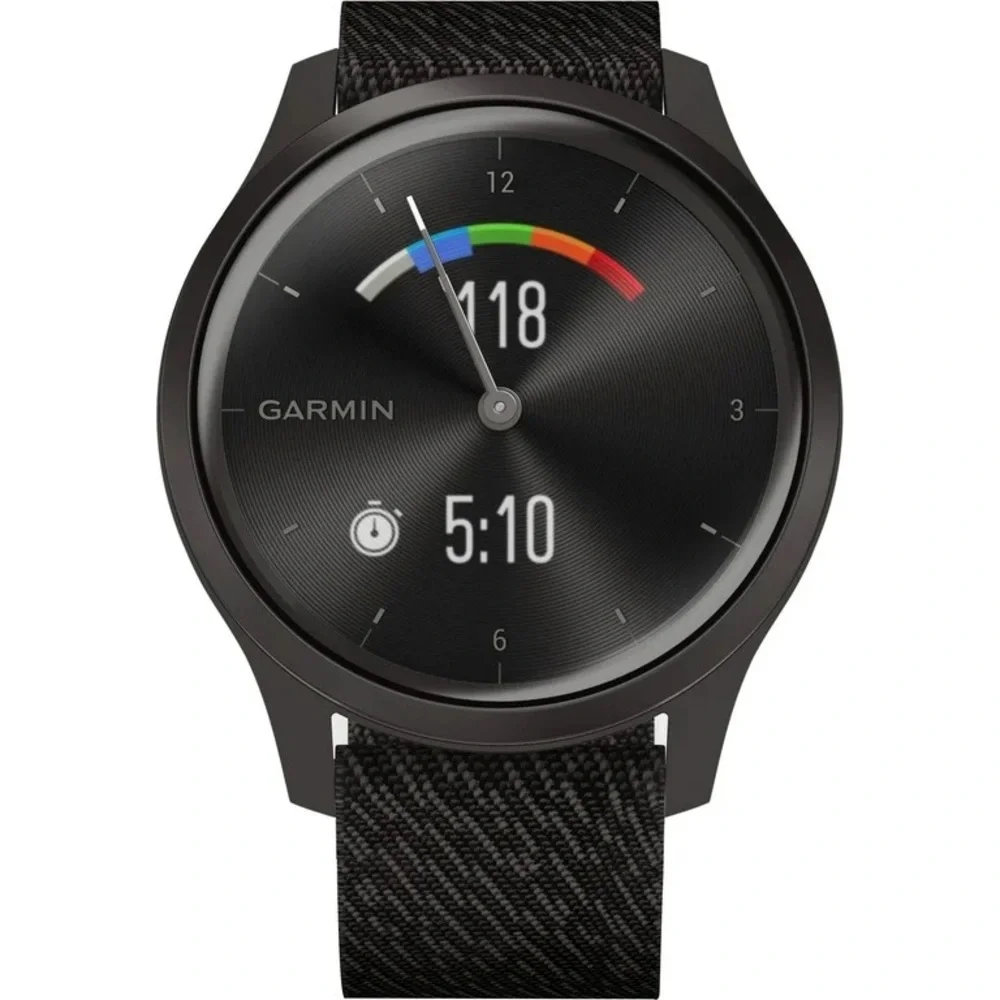 Garmin Unisex Vivomove 3 Style Black Nylon Strap Smart Watch 24.1mm